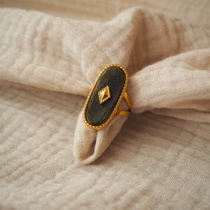Grosse bague boheme et retro en acier inoxydable