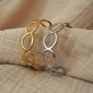 Bracelet manchette disponible en or et argent