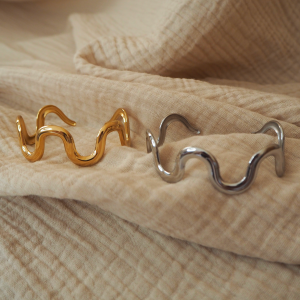 Bracelet manchette zig zag or ou argent