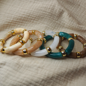 Bracelets tube en résine 5 couleurs