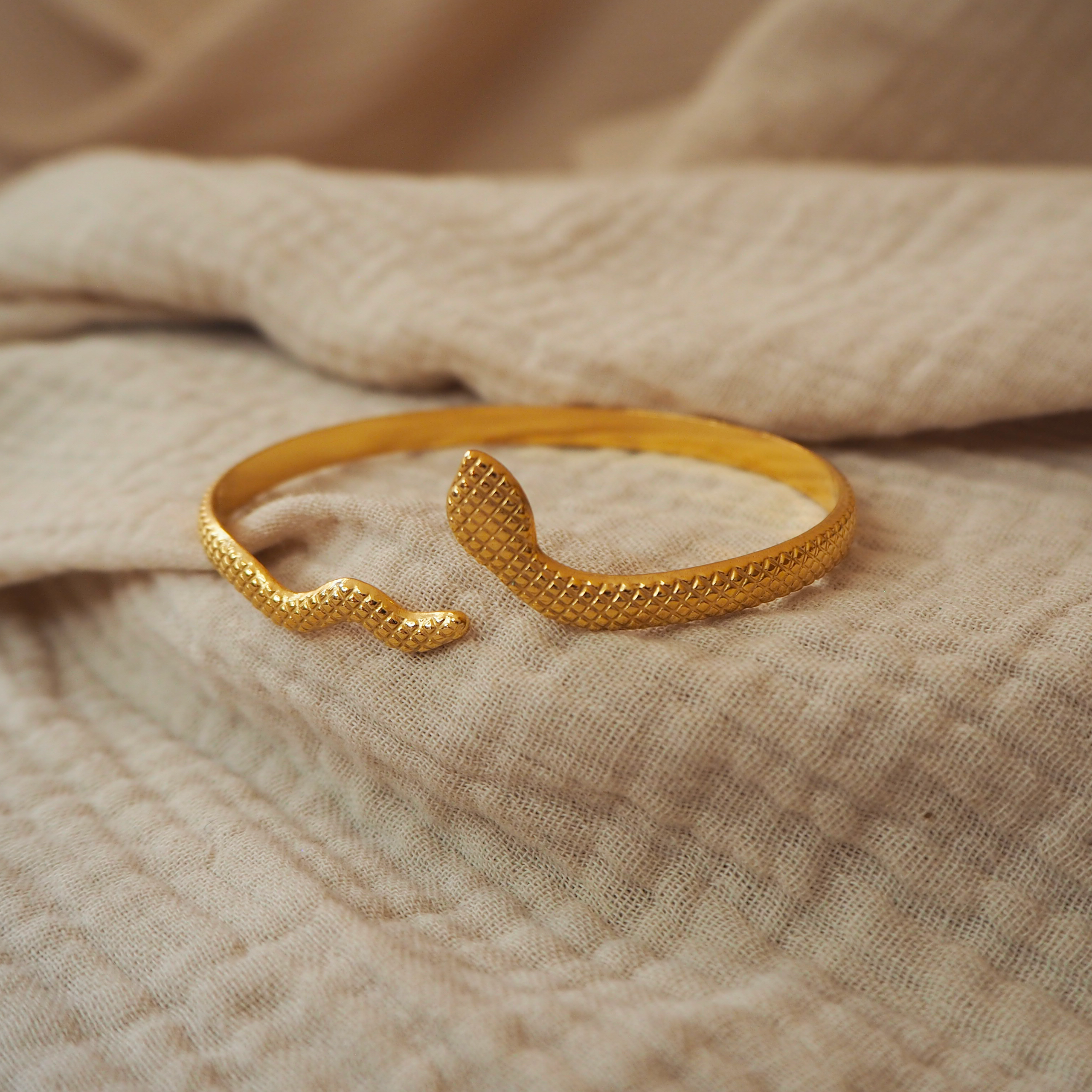 Bracelet serpent en acier inoxydable Or