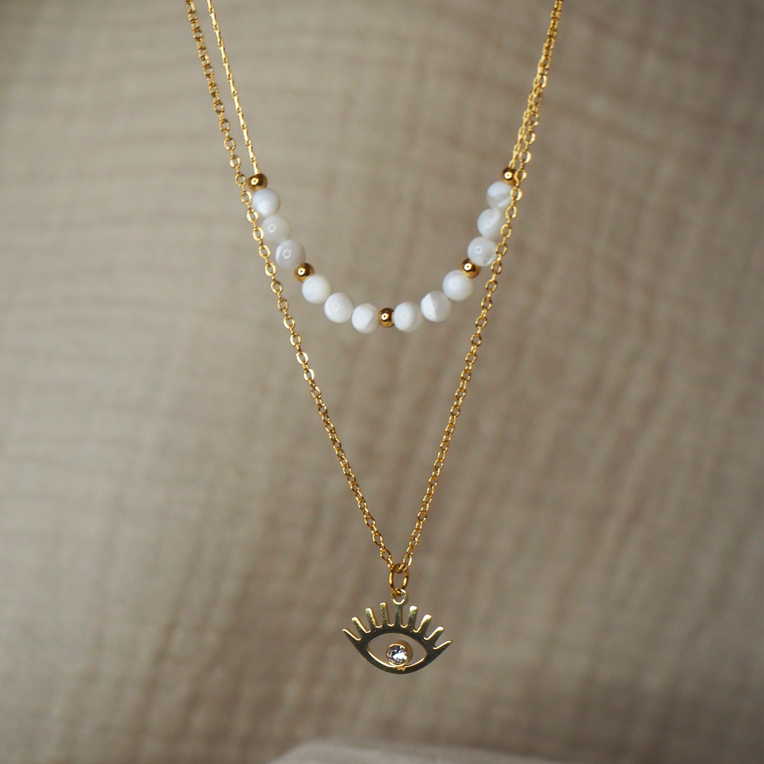 Collier en acier inoxydable avec oeil de protection