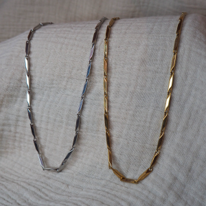 Collier homme chaine originale et géométrique acier inoxydable