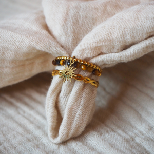 Nera bague acier inoxydbale double et pendantif