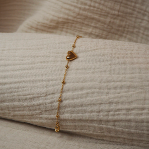 Bracelet enfant en acier inoxydable avec coeur