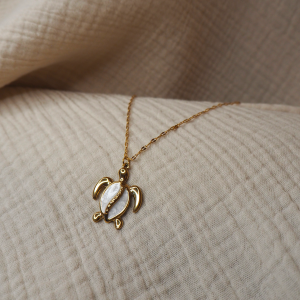 CHLOÉ | Collier en acier inoxydable et tortue nacrée