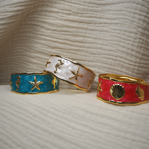 SARAH | Bracelet manchette de la mer en acier inoxydable