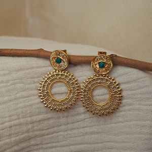 ANIWA | Boucles oeil de protection et turquoise en acier inoxydable