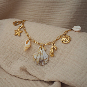 MAEVA | Collier charms coquillages en acier inoxydable
