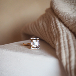 NYMPHE | Bague zircon en acier inoxydable